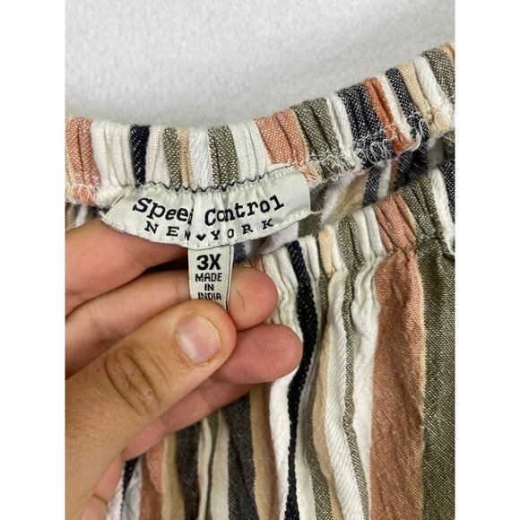 Speed Control New York Striped Off-the-Shoulder Dress 3X Cotton Blend - Picture 4 of 7